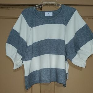 Old Navy Gray and White Striped Women's Sweater